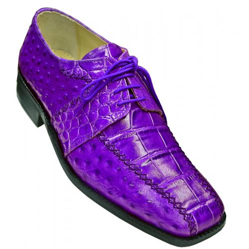 Liberty Purple Alligator / Ostrich Print Shoes 599
